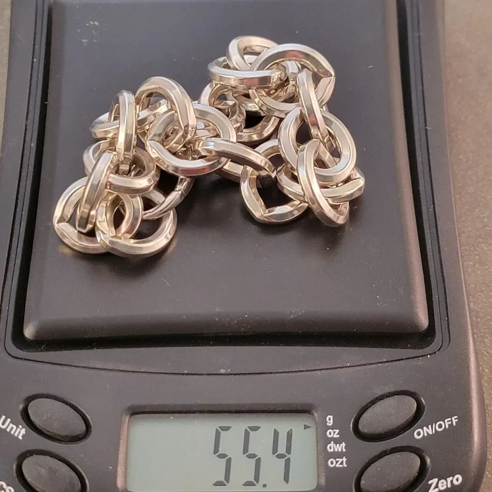 Sterling Heavy Beveled Chunky Cable Statement Chain Link Bracelet